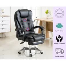 Cadeira De Escritório Presidente Reclinável Ergonômica com Massagem