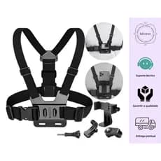 Suporte de peito ajustável para telefones celulares e câmeras GoPro de motocicleta e bicicleta