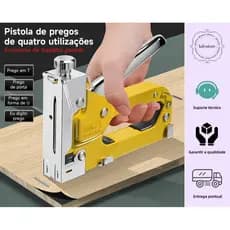 Grampeador de Tapeceiro Alta Pressão Profissional Manual + 100 Grampos Ferramentas Profissional
