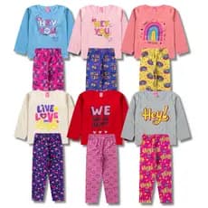 Kit Sortido Conjunto Meia Estação Coleção Feminino/Menina Infantil Blusa Manga Longa + Calça Legging