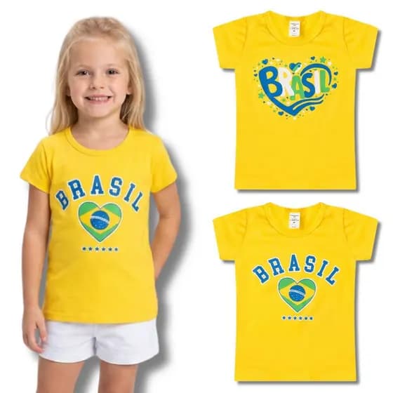 Blusa do Brasil Menina/Feminina Infantil Juvenil do 4 ao 12