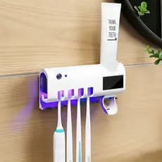 Porta Escova Dentes Com Esterilizador Uv Aplicador Pasta de Dente Suporte Dispenser