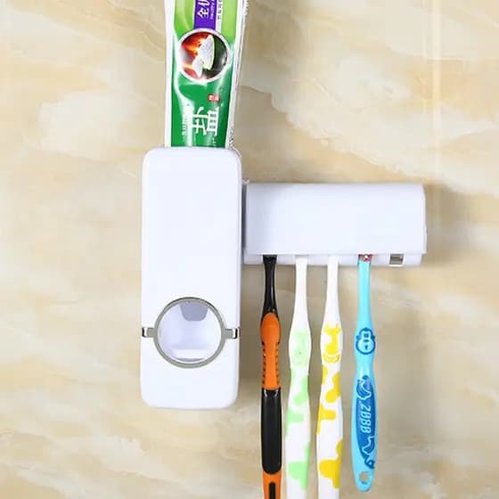 Suporte Para Escova Dispenser De Pasta De Dente Para Banheiro