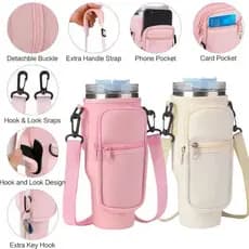 Bolsa Porta Garrafas De Água Compatível Com Copo 40oz 1,2 Litro Para Celular Chaveiro Com Alça De Ombro Ajustável