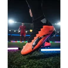 Chuteira + Meião Cano Alto Campo Gramado Futebol Cano Alto Adulto Costurada Envio Imediato