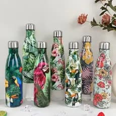Garrafa Térmica Aço Inox Estampada Floral 500ml Academia Fitness #060
