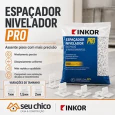 Kit Espaçador Nivelador Piso Porcelanato Modelo Slim 1,0MM 1,5MM 2MM