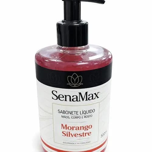 Sabonete Liquido Morango Silvestre Uso Versatil Mãos Rosto Corpo 500ml Limpeza Suave Hidratação