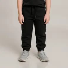 Calça Jogger Infantil Preta de Sarja Tamanhos 6 ao 16 Roupa Casual Unissex