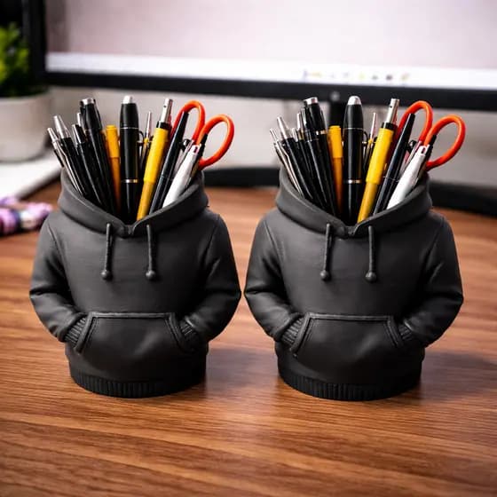 Kti 02 Porta Caneta Moletom 3D  Organizador de Mesa Moderno  Estiloso