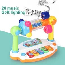 Mini Brinquedo musical  De piano Para Bebês Sensorial  Crianças Teclado Giratório Som Leve