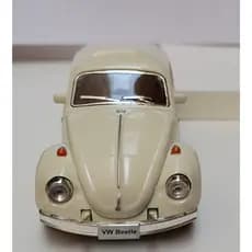 Miniatura Fusca Volkswagen Beetle Creme Liso Rmz Metal e Fricção.