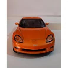 Miniatura Corvette C6 Z06 Laranja 2017 Kinsmart 2007 Metal e Fricção.