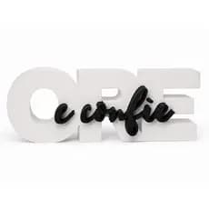 Placa Decorativa Ore e Confie Branco e Preto 14,95cm em PLA Decoração Cristã para Mesa e Prateleira