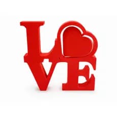 Love Coração Decorativo Escultura 3D em PLA Vermelho 13cm Decoração Romântica Dia dos Namorados + Brinde Surpresa