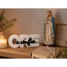 Ore e Confie Decoração Religiosa Cristã Enfeite para Cantinho de Oração Mesa Prateleira