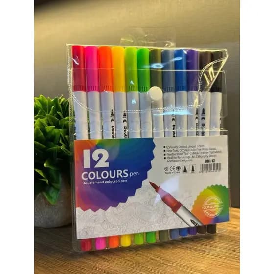 Caneta Brush Pen Kit Com 12/24/36/48/60 Cores com ponta dupla pincel estilo