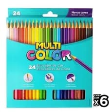 Kit Lápis de Cor Multicolor 24 Cores + Fine Line 12 24 36 48 Cores Lettering Desenho Escolar Original