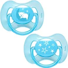 Kit 2 Chupetas Buba Confort tamanho 1 Ursinho e Estrela Azul