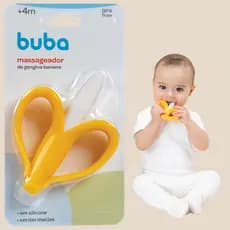 Massageador Buba de Gengiva Banana Mordedor Bebê Bananinha Infantil Silicone Dentinho Bebe