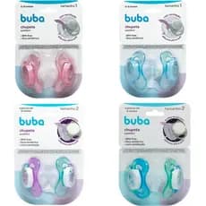 Kit Chupeta Buba 2 Unidades Comfort Chupeta Dupla Buba Bico de Silicone - Tamanhos 1 e 2