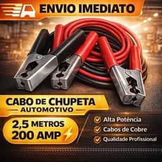 Cabo de Transferência Para Chupeta Carga de Bateria Para Carro Veículos Com 2,5m 200amp 12V