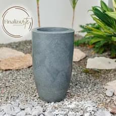 Vaso Planta Sala Coluna Ibiza Cone P Decorativo Liso Marmorizado Luxo 40x24 Resistente