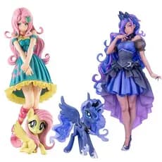 Estátua My Little Pony Bishoujo Princesa Luna Fluttershy, Figura de Ação em PVC de Anime, Brinquedo, Modelo de Coleção H