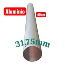 Tarugo de alumínio maciço, redondo 31,75 de diâmetro, 40cm de comprimento.