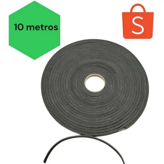 Fita veda fresta, espuma adesiva, anti ruído, comprimento 10 metros, espessura 2, 4, 6 milímetros.