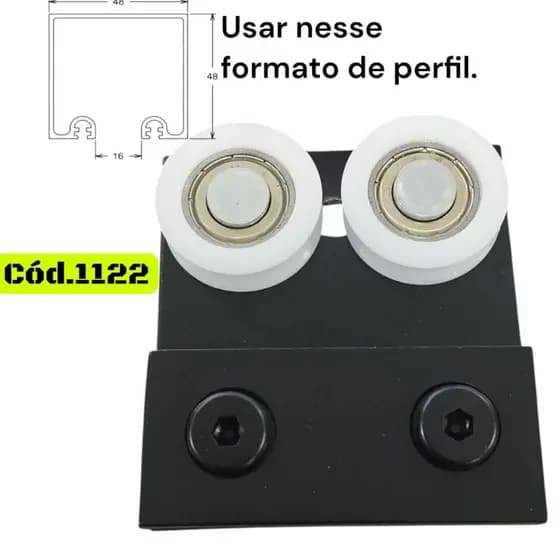 Roldana 1122 Para Vidro Carrinho Duplo Trilho 1030
