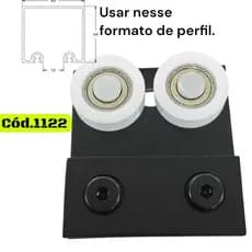 Roldana 1122 Para Vidro Carrinho Duplo Trilho 1030