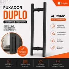 Puxador Retangular Alumínio Para Portas Vidro Madeira Metal Pintura Eletrostática Vários Tamanhos