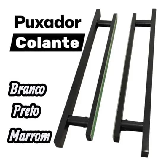 Puxador para colar no vidro/alumínio adesivo tamanho total 40cm, colante, fita de alta resistencia.