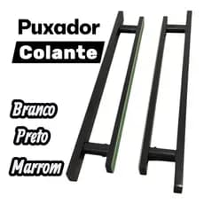 Puxador para colar no vidro/alumínio adesivo tamanho total 40cm, colante, fita de alta resistencia.