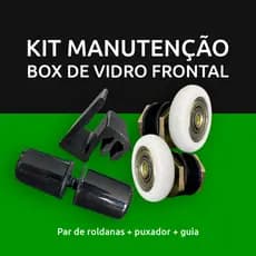 Kit Manutenção Reparo Box Vidro Blindex Frontal Branco Preto