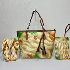 Bolsa Praia Kit 3 Peças – Bolsa, Chinelo e Necessaire