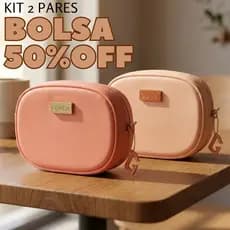 Kit 2 Bolsa Feminina Transversal Pequena com Corrente e Design Baguete