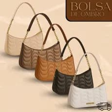 Bolsa Feminina Meia Lua Matelassê Branca com Corrente Dourada Estilo Premium