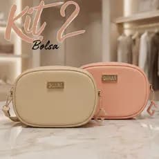 Kit 2 Bolsa Feminina Transversal Compacta Elegante para Festa e Casual