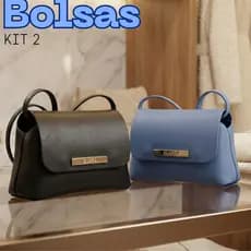 Kit 2 Bolsa Transversal Tiracolo Feminina Moderna e Casual com Alça de Ombro Mini Bag