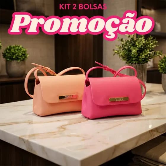 Kit 2 Bolsa Feminina Transversal Mini Bag Tiracolo de Luxo com Alça Lateral