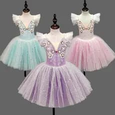 Saia de balé infantil, saia de dança de pequeno cisne, saia de gaze, saia tutu, fantasias de meninas, trajes de desempen