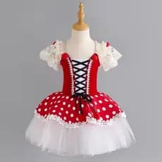 Crianças bolinhas cereja bolo saia Ballet traje Pettiskirt prática traje pequeno cisne confluência palco desempenho traj