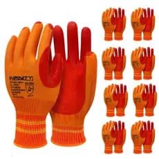 10 Pares Luva Emborrachada EPI Rubber Resistente Vulcanizado Proteção Segurança Antiderrapante