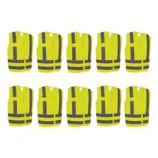 Kit 10 Colete Segurança Tipo Blusão Refletivo Bolso Zíper Alta Visibilidade EPI Sinalização Proteção
