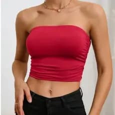 Blusa Cropped Tube Top Tomara Que Caia Com Forro No Busto