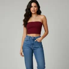 Cropped Top Tube Feminino Tomara que Caia Faixa Básica Suplex