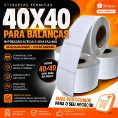 Kit Etiqueta Térmica 40x40 Balança