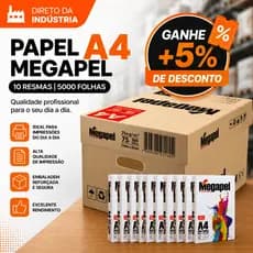 Papel Sulfite A4 75gr Caixa com 10 resmas- 5000 folhas